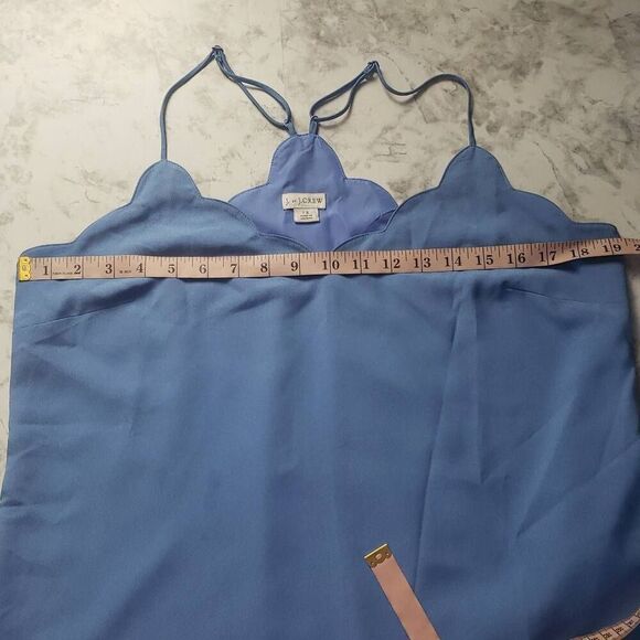 J.Crew Mercantile Blue Scallop Edge Tank Top Size 12 - Picture 5 of 9